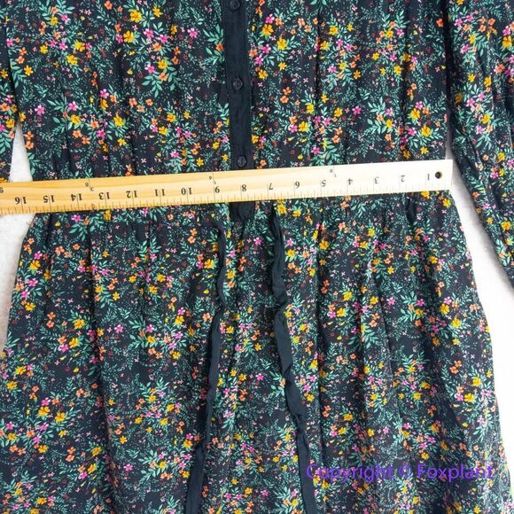 LOST +‎ WANDER Madeline Long Sleeve Minidress In Black Multi Floral, size M - Picture 7 of 16